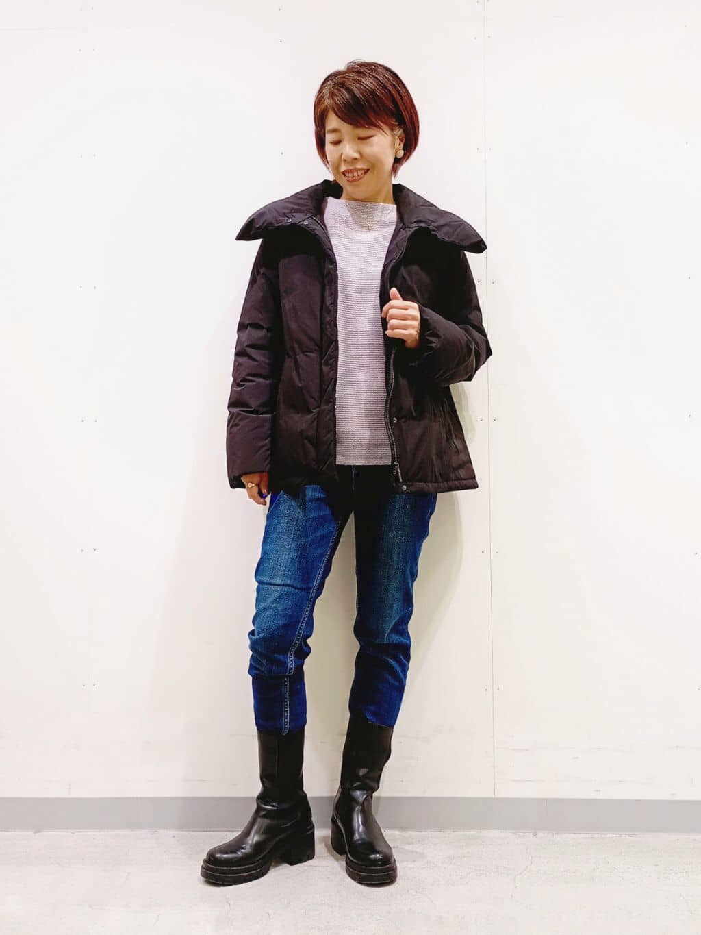 Kさんの「INDIVI｜【洗える／大人ラメ】カラーMIXボトルネックニット」を使ったコーディネート