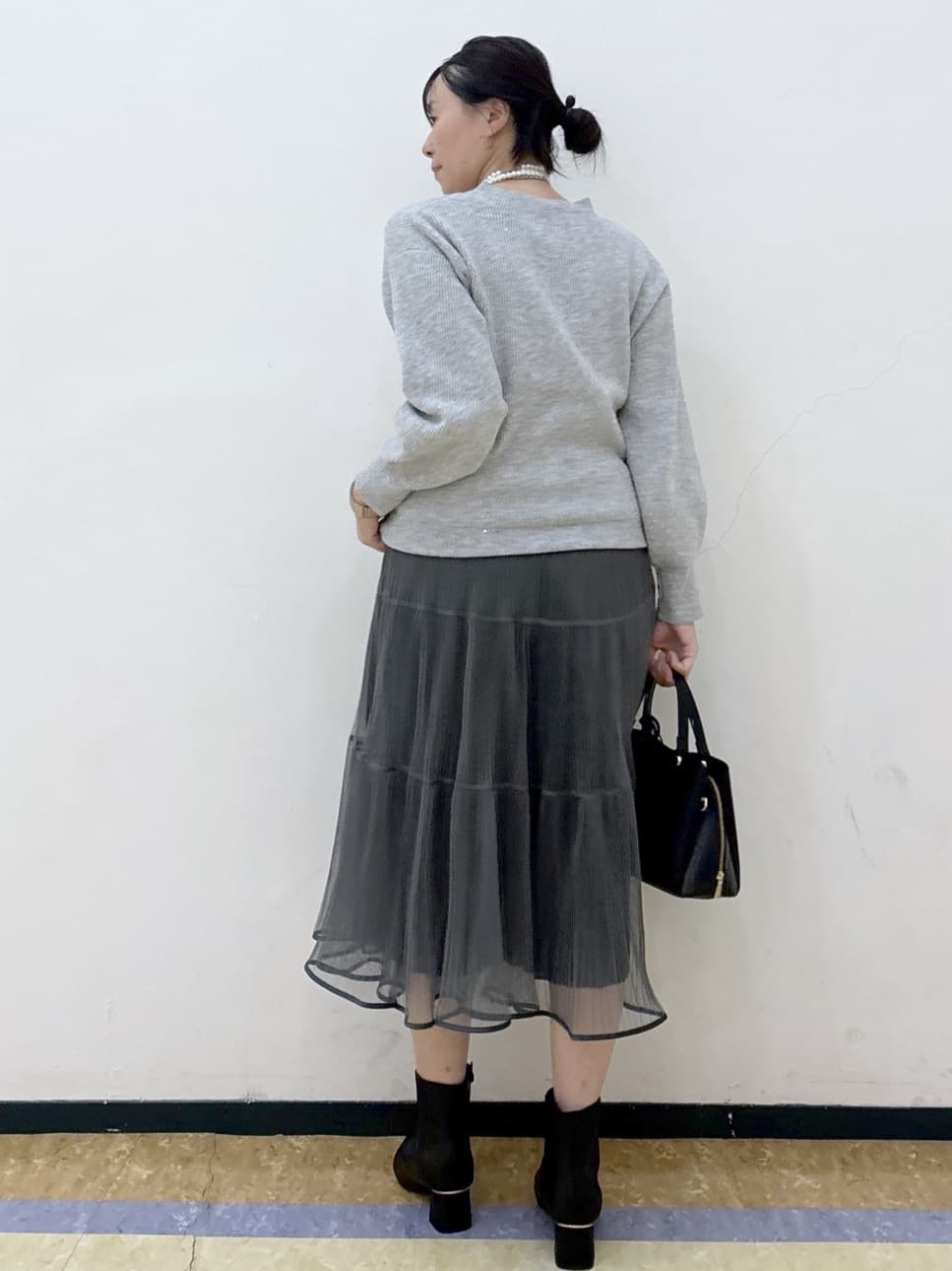 akariさんの「index｜リバーシブルチュールティアードフレアスカート【洗濯機OK】」を使ったコーディネート
