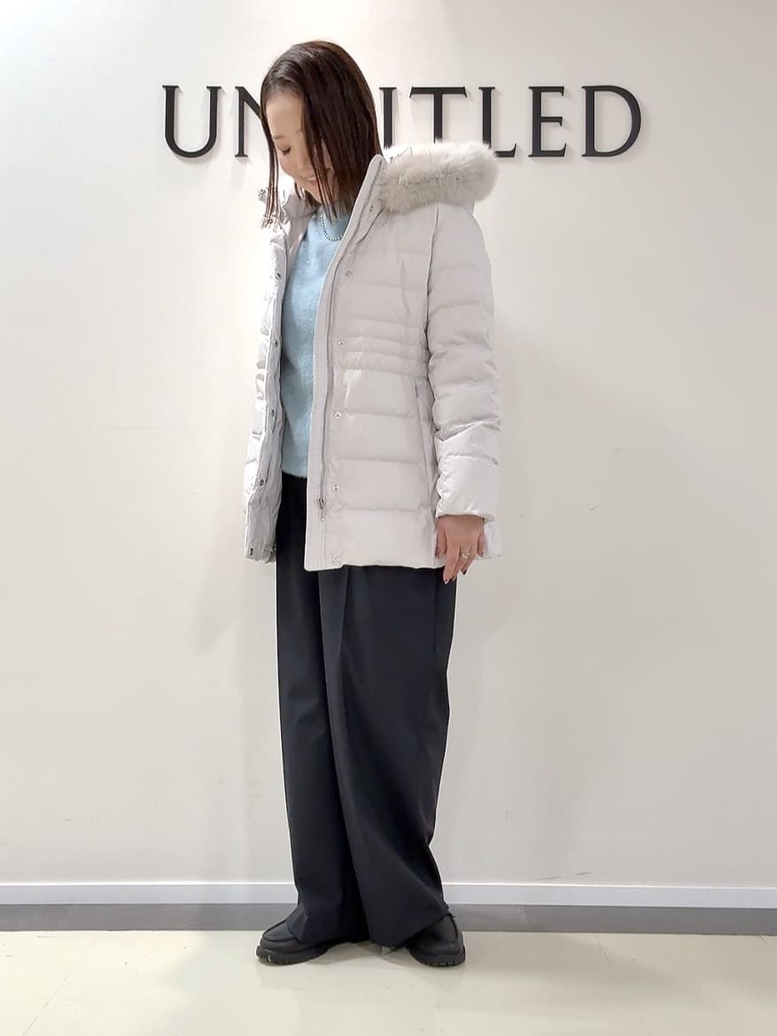 YUIさんの「UNTITLED｜【はっ水機能/フード取り外し可】ミディダウンコート」を使ったコーディネート