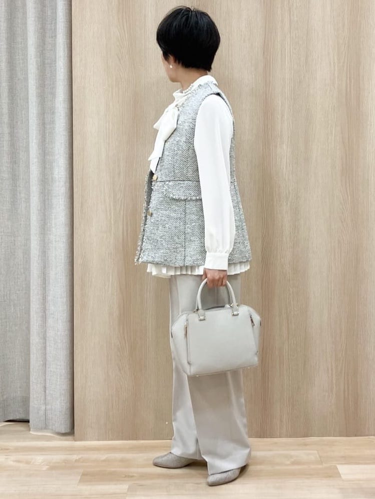 Keiさんの「grove｜【マシンウォッシュ／防シワ/SS-3L】ストレッチワイドパンツ」を使ったコーディネート