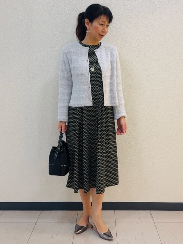 ⭐︎Eimi⭐︎さんの「Reflect｜【通勤/お出かけ◎】ジオメプリントクラシカルワンピース」を使ったコーディネート