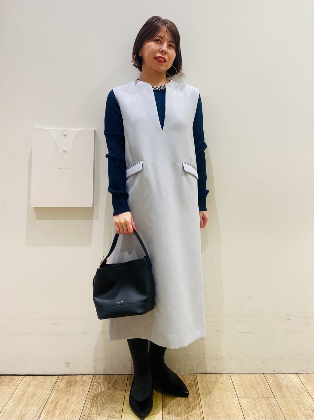 YUKOさんの「index｜キーネックジャンスカ【洗濯機OK／防シワ／イージーアイロン】」を使ったコーディネート