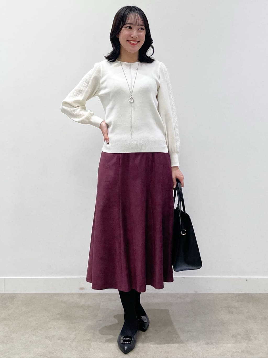 yukariさんの「Reflect｜【選べる8色／スカートにもパンツにも◎】ウール混ボートネックニット」を使ったコーディネート