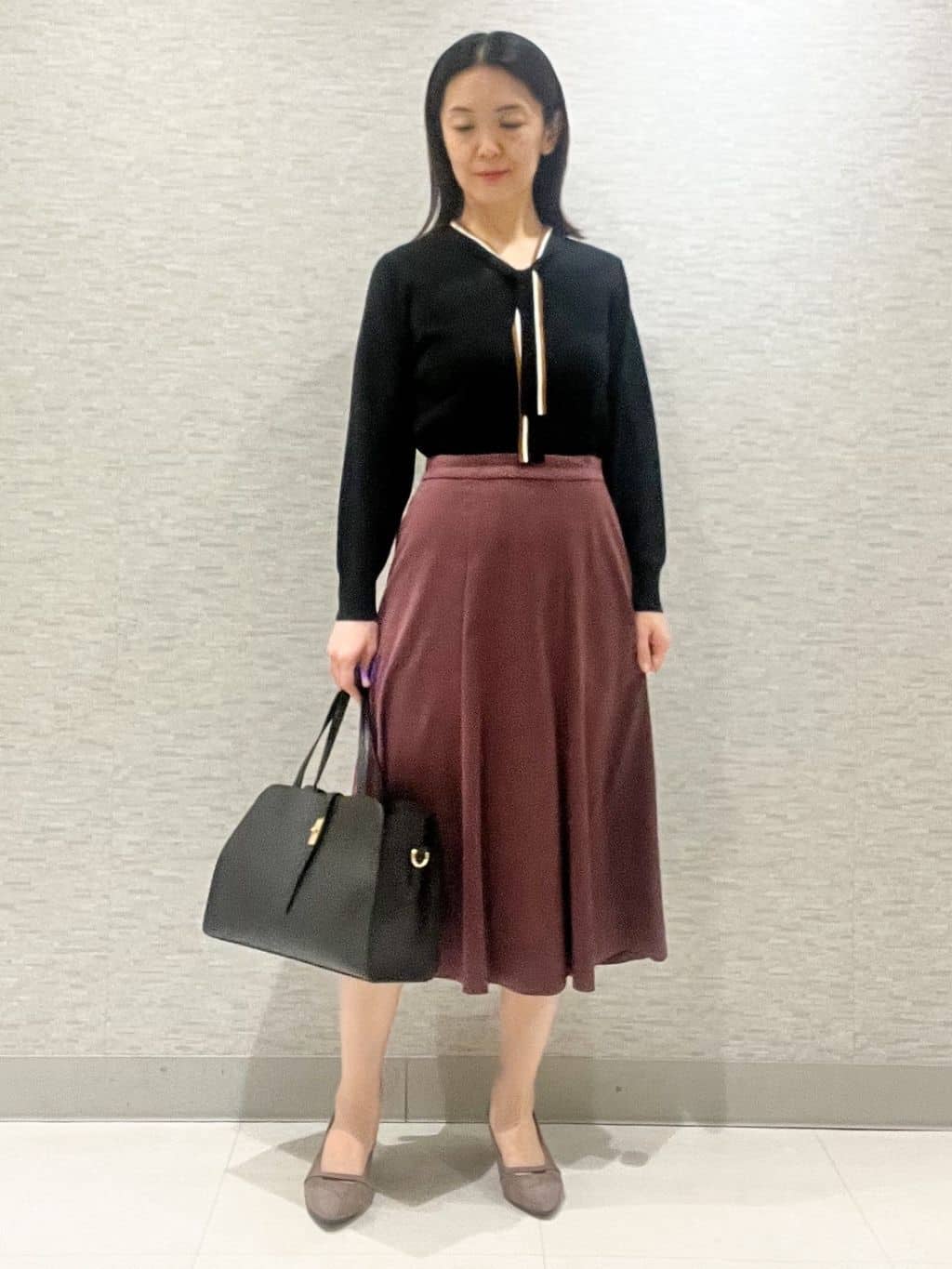 marikoさんの「Reflect｜【通勤】スエードライクフレアスカート」を使ったコーディネート