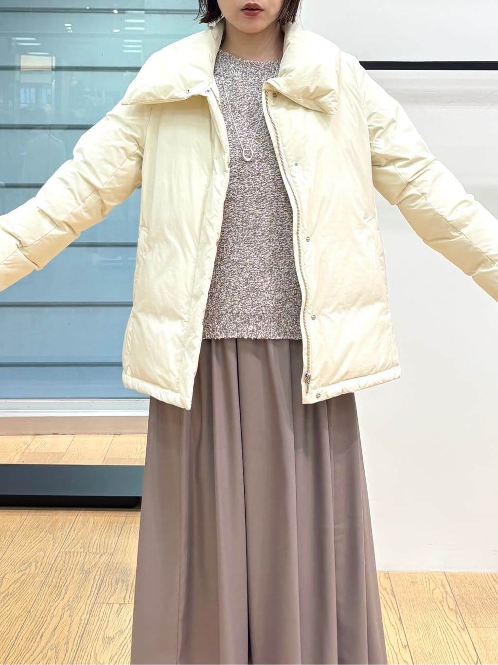 asamiさんの「INDIVI｜【洗える／ラメ／意匠感】ミックスブークレニット」を使ったコーディネート