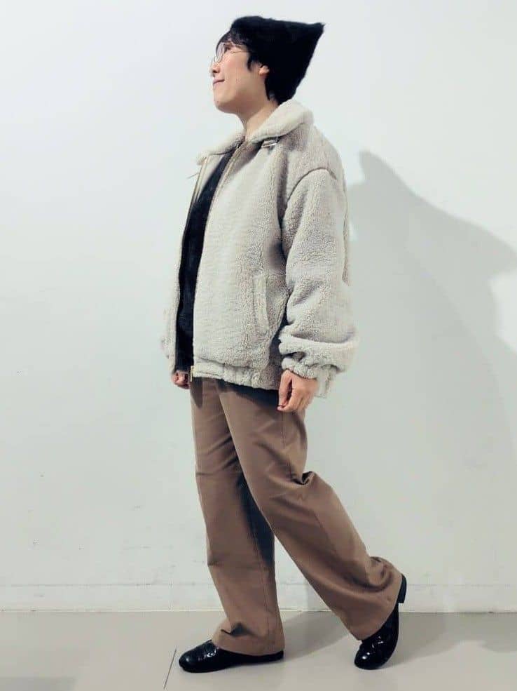 kodamaさんの「THE SHOP TK｜マシュマロタッチ ボアボンバージャケット」を使ったコーディネート