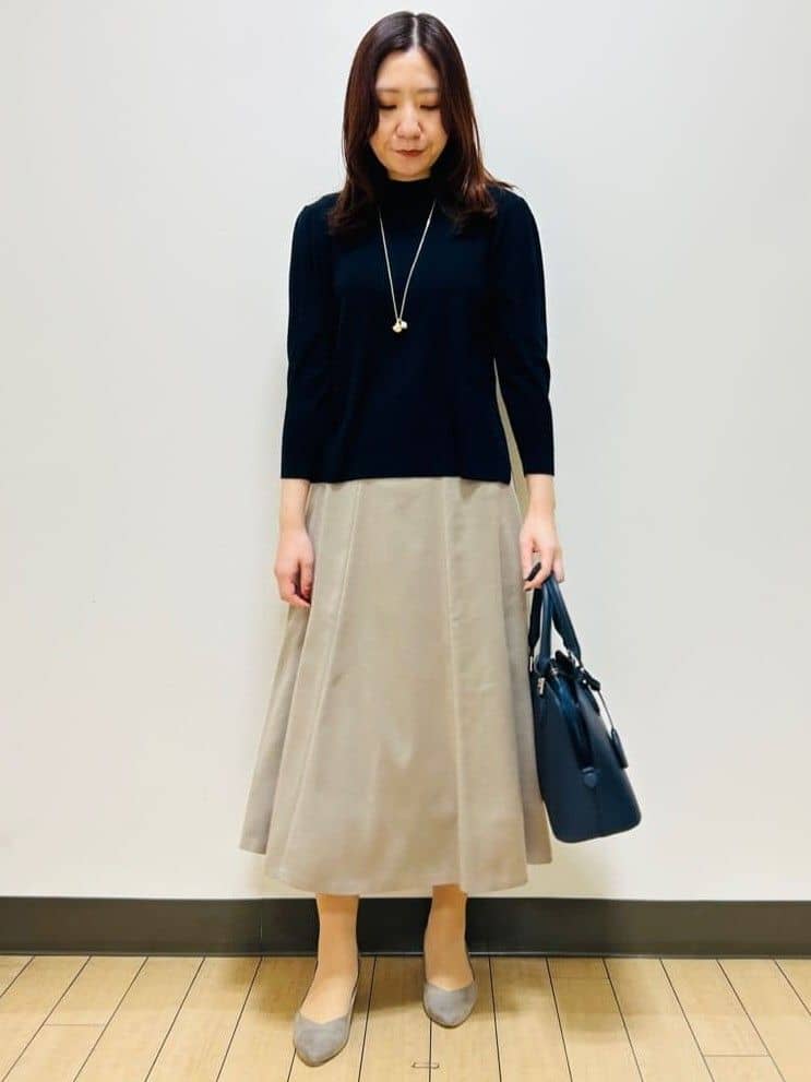 miiiさんの「Reflect｜【選べる5色／アンサンブル可】プチハイネックリブニット」を使ったコーディネート