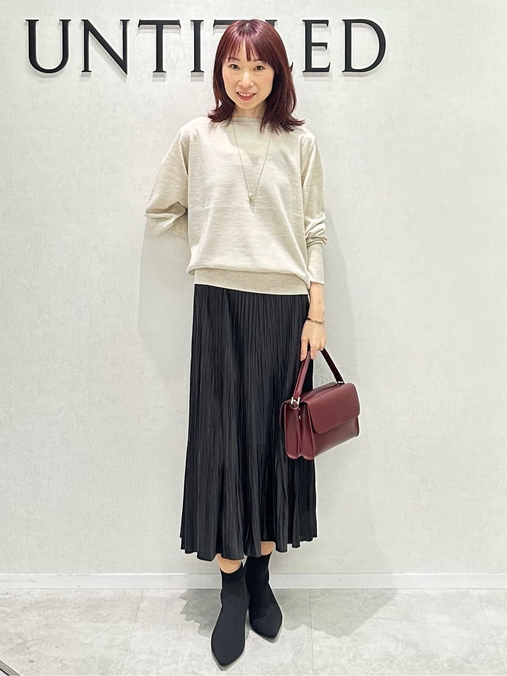 Miwaさんの「UNTITLED｜【アンサンブル可/洗える】シルクウールカシミヤ ドルマンスリーブニット」を使ったコーディネート