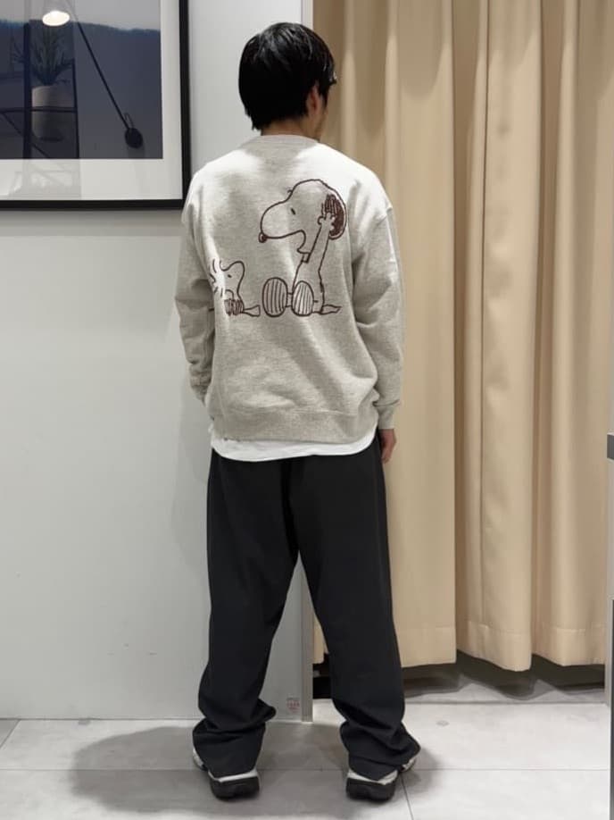はさんの「THE SHOP TK｜PEANUTS ／ ピーナッツ スヌーピー ミニ裏毛スウェット」を使ったコーディネート
