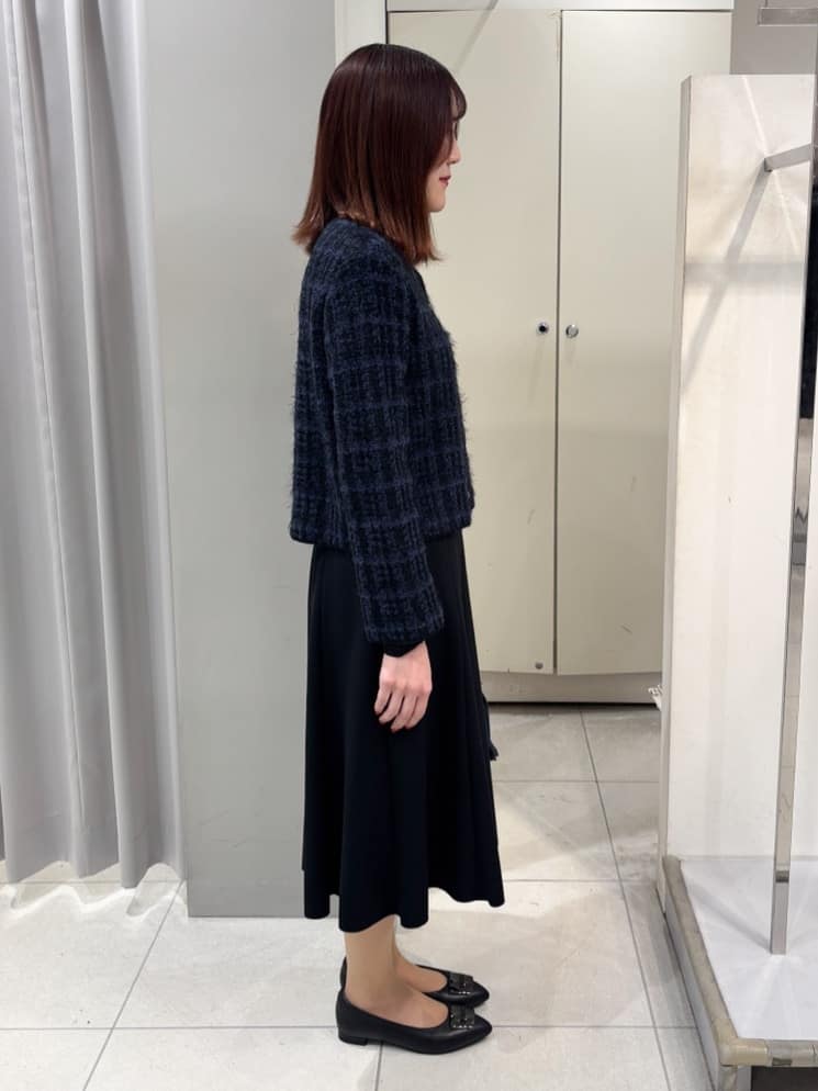 yuiさんの「Reflect｜【お食事会やお出かけに◎】ふんわりジャカード編みカーディガン」を使ったコーディネート