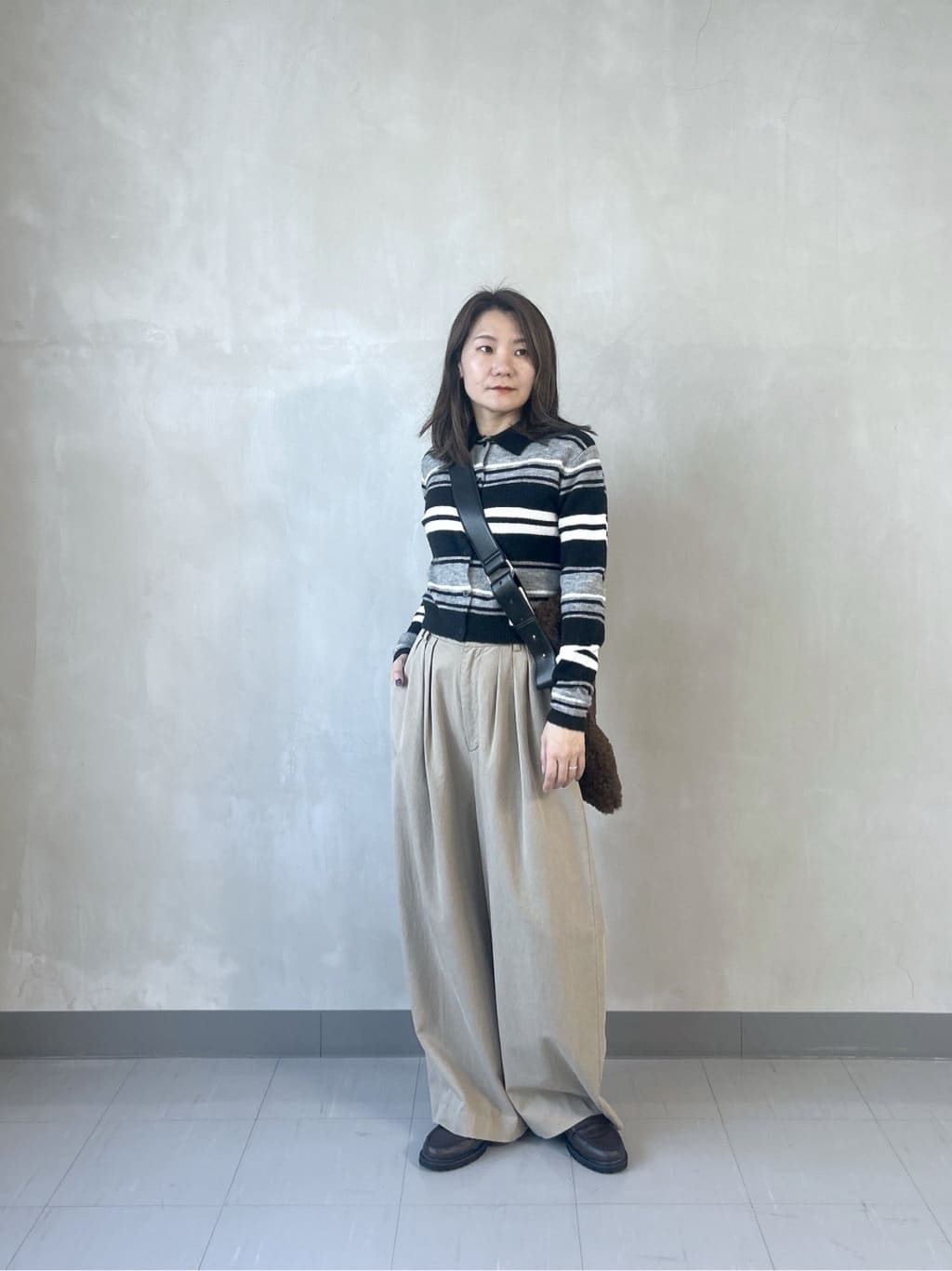 takaさんの「INDIVI｜ヘアリーボーダーポロニット」を使ったコーディネート