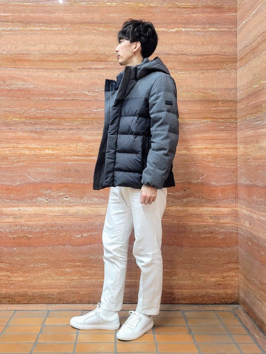 piroyaさんの「TAKEO KIKUCHI｜カラーコンビ ダウンブルゾン」を使ったコーディネート