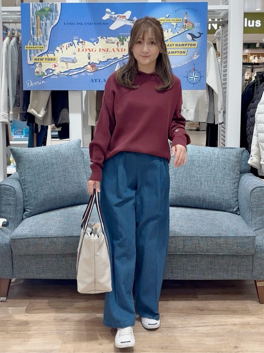 yuinaさんの「Dessin｜【洗える／体型カバー】ちょうどいいニットパーカ」を使ったコーディネート