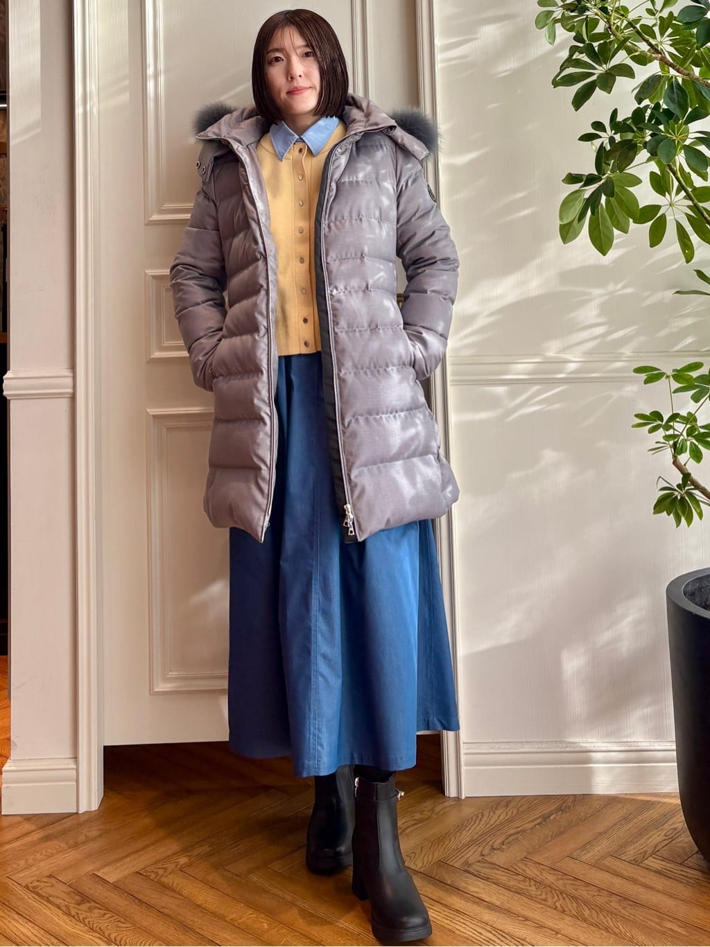nakaoさんの「DRESSTERIOR｜【接触冷感/吸水速乾】クールタッチ デニムライク タックスカート」を使ったコーディネート