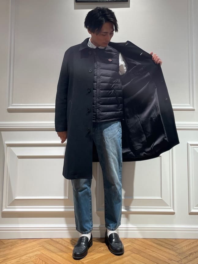 橋本さんの「DRESSTERIOR｜◆【SUPER140&rsquo;sウール】メルトン ステンカラーコート」を使ったコーディネート