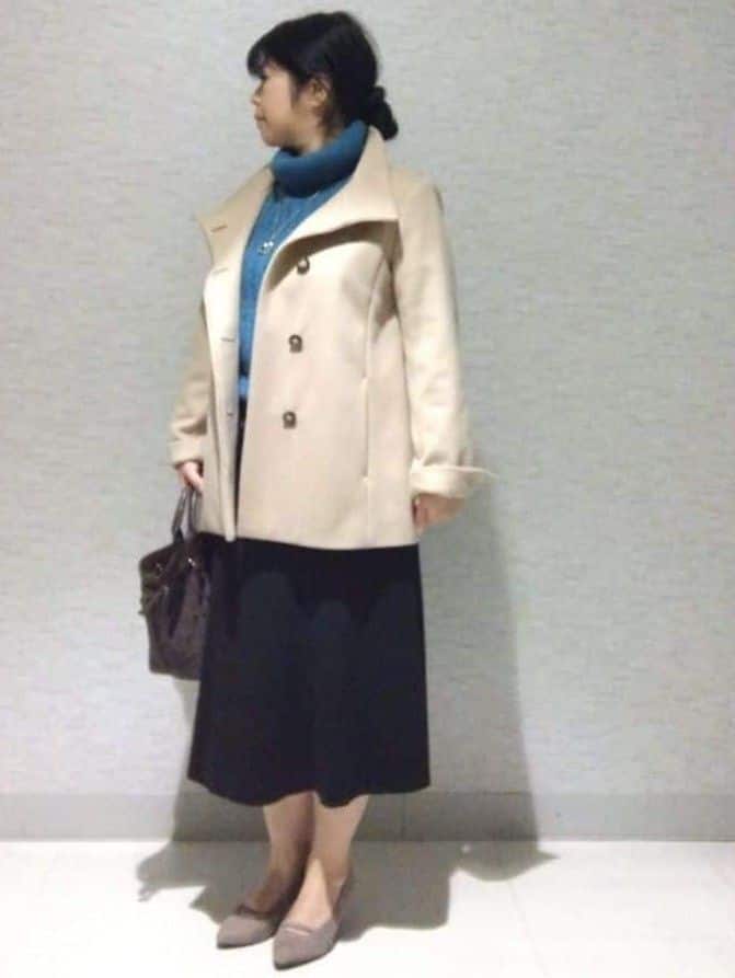 sakoさんの「Reflect｜【SS-4Lサイズ／衿が顔に当たらない◎】スタンドネックミドルコート」を使ったコーディネート