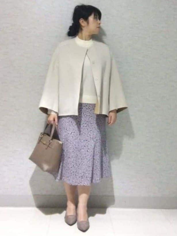 sakoさんの「Reflect｜【秋映え／重ね着風スタイルに◎】フリルプリーツスリーブニット」を使ったコーディネート