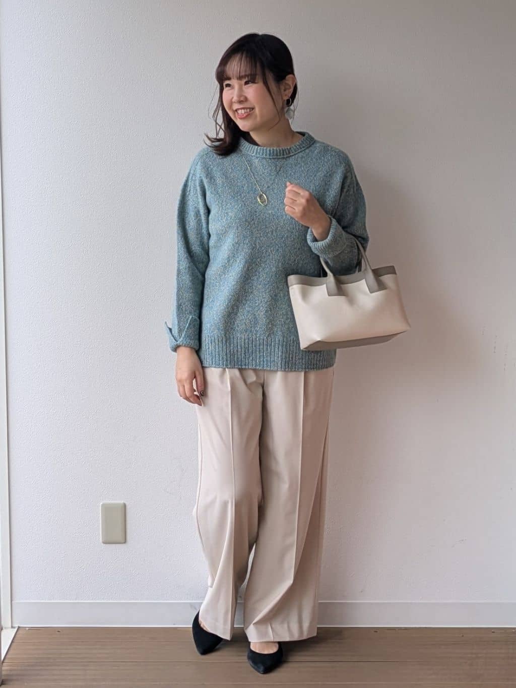 なみきさんの「UNTITLED｜【ゆったり】三つ杢カラーニット」を使ったコーディネート