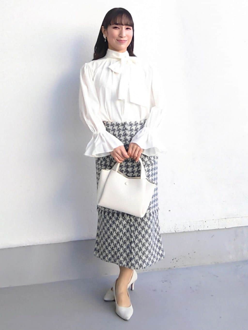 keinaさんの「SunaUna｜【COLLECTION LINE】ツイードラッフルジャケット」を使ったコーディネート