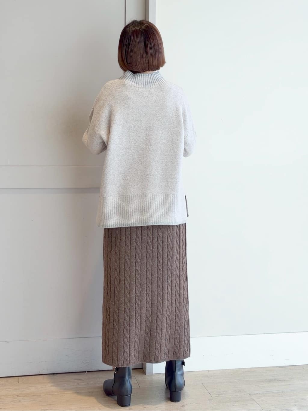 yamakoさんの「grove｜【洗える】ふんわりウール混オーバーサイズニット」を使ったコーディネート