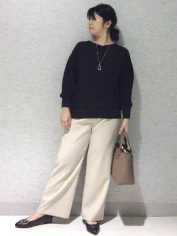 sakoさんの「Reflect｜【パンツ合わせにぴったり◎】ゆったりオフボディニット」を使ったコーディネート