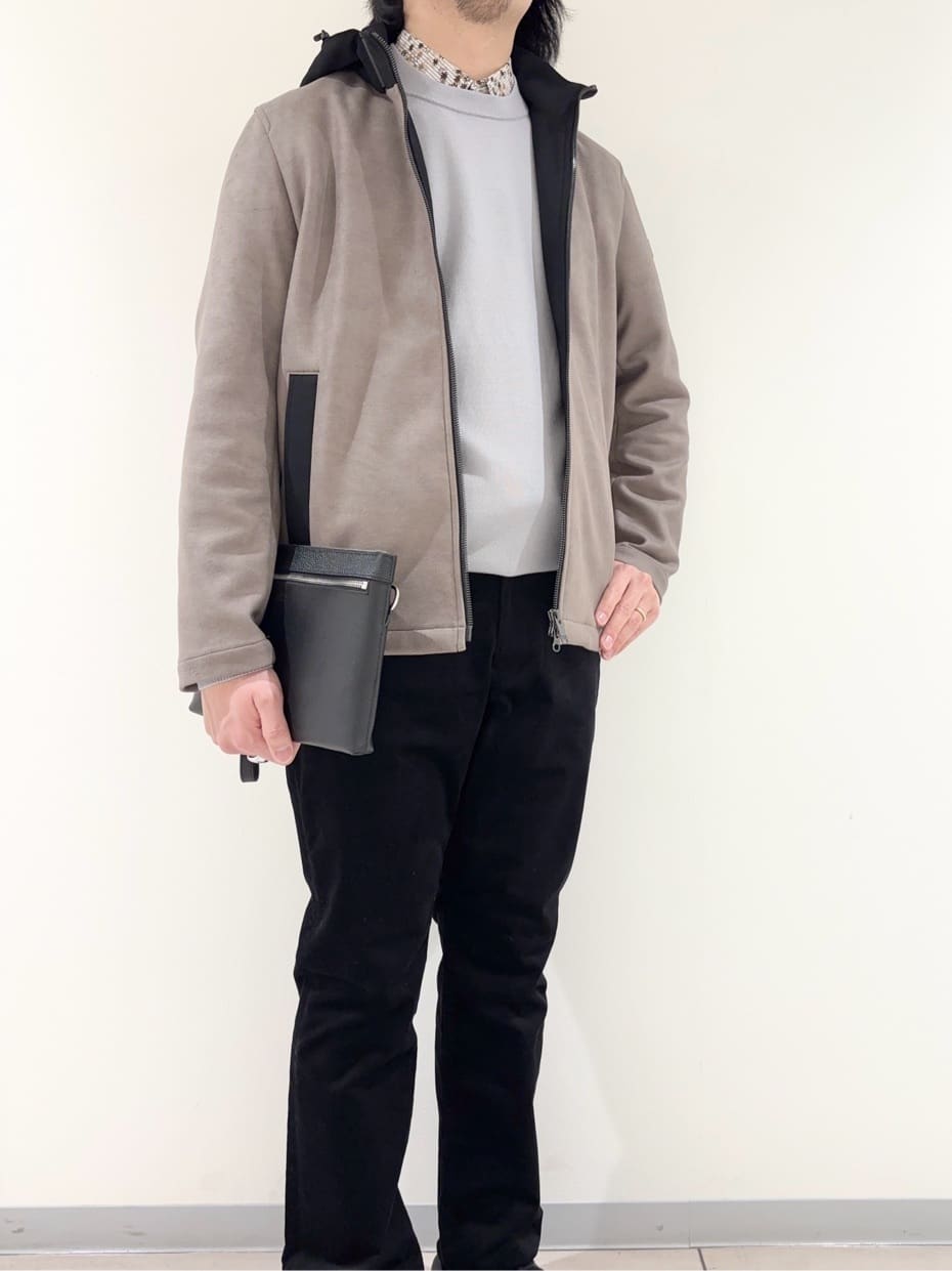 及川さんの「TAKEO KIKUCHI｜【JUST ONE LAYER】ダウンファブリック ジップアップ フード ブルゾン」を使ったコーディネート