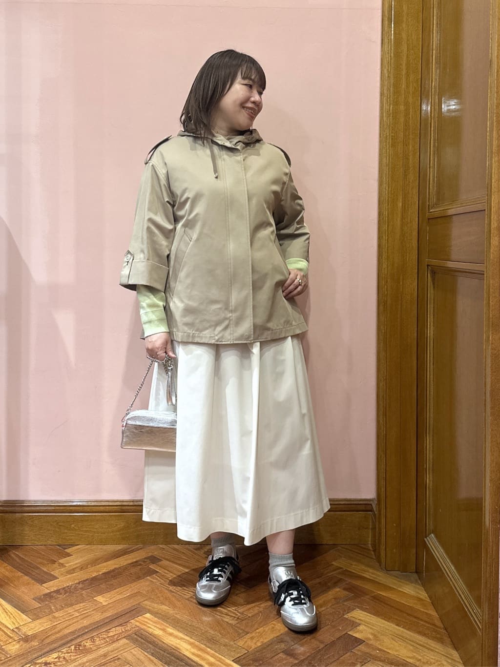 komatsuさんの「DRESSTERIOR｜【ウォッシャブル/撥水素材】Ａライン ショートモッズコート」を使ったコーディネート