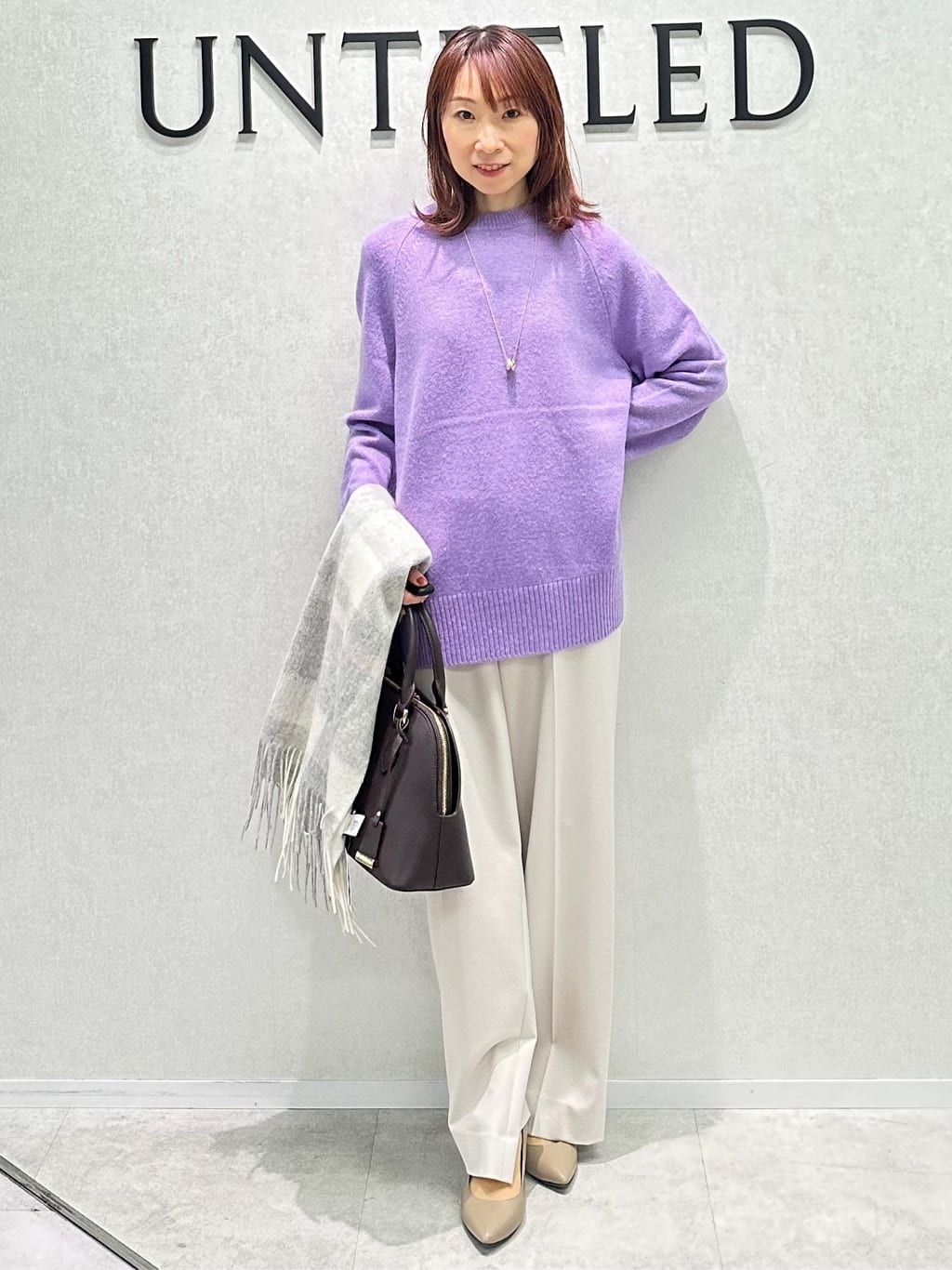 Miwaさんの「UNTITLED｜【日本製／通勤／フォーマル】カシミヤ混ノーカラーコート」を使ったコーディネート