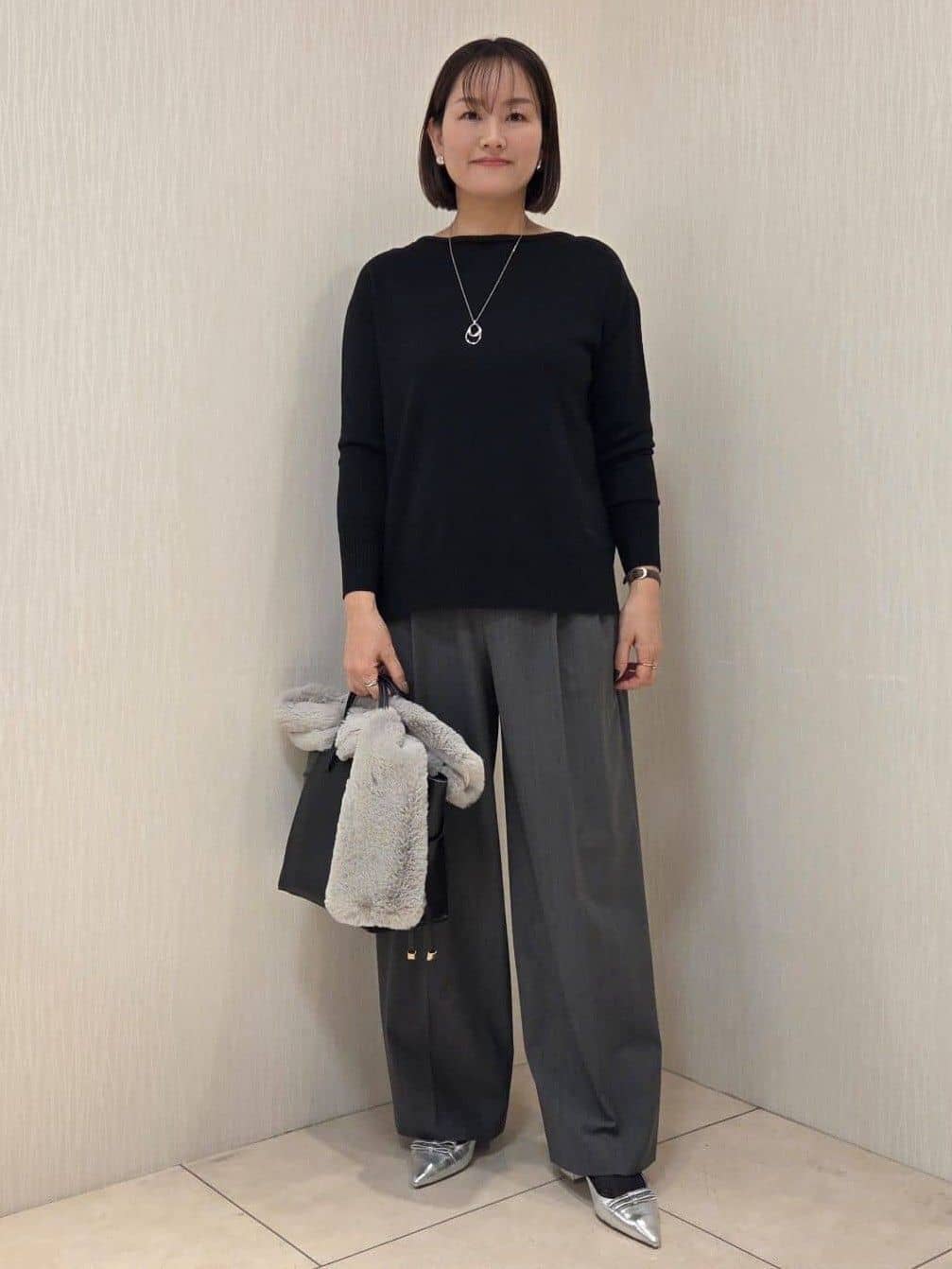 naokoさんの「UNTITLED｜【8色展開/体型カバー】魅せるタイムレスニット」を使ったコーディネート