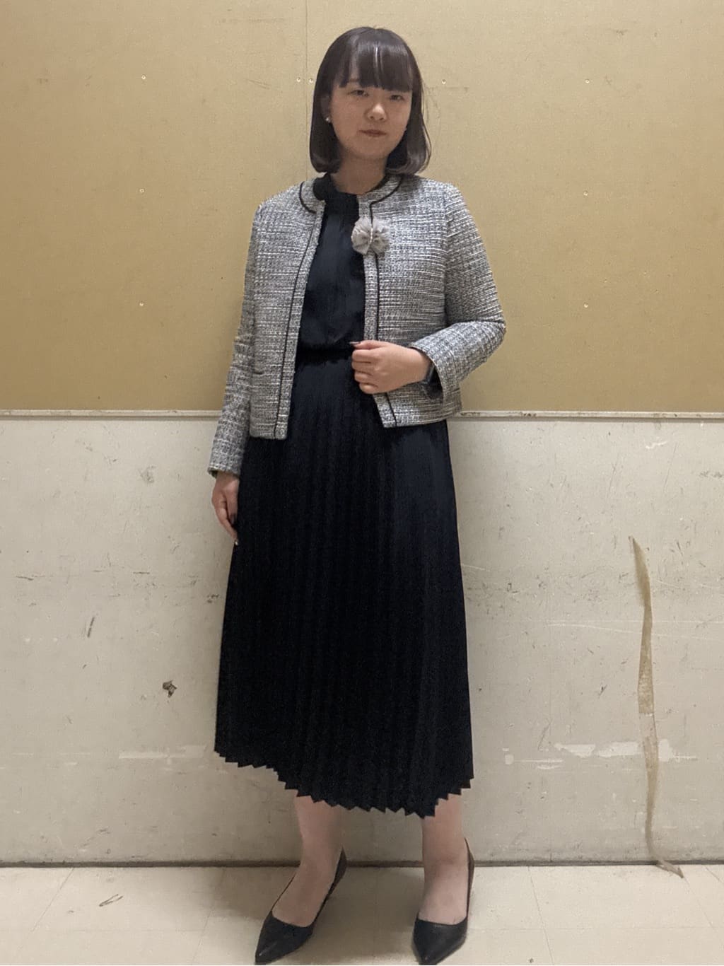 yumeさんの「OPAQUE.CLIP｜《通勤対応》 コットンツイードジャケット」を使ったコーディネート