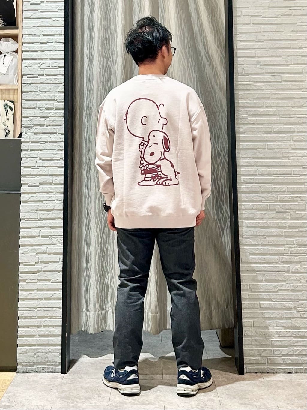 KENJI Iさんの「THE SHOP TK｜PEANUTS ／ ピーナッツ スヌーピー ミニ裏毛スウェット」を使ったコーディネート