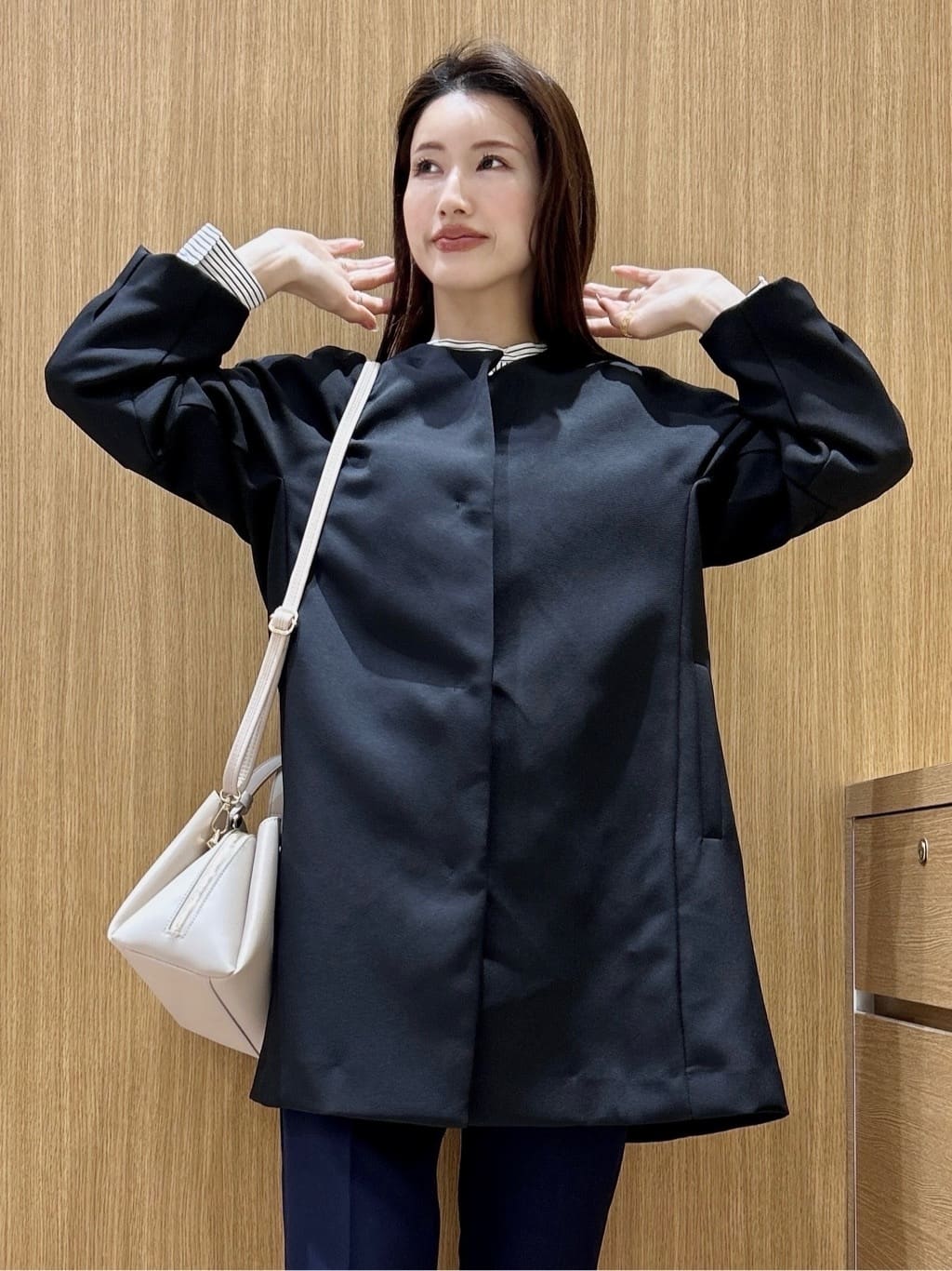 maiさんの「OPAQUE.CLIP｜フォルムスリーブミドルコート【洗濯機OK】」を使ったコーディネート