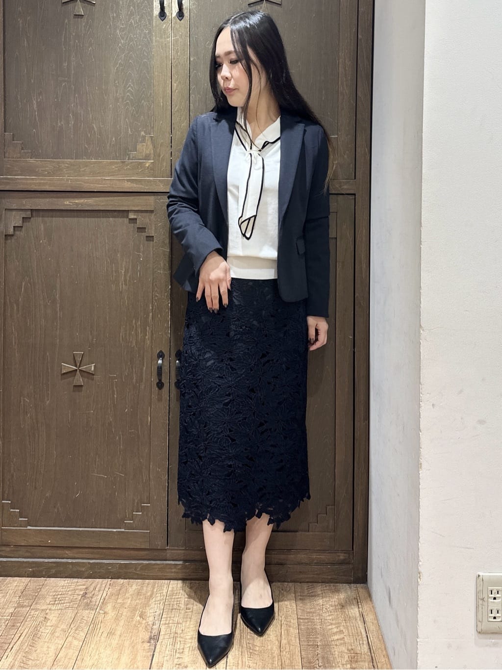 kanaさんの「index｜《5色展開／XS-LLサイズ》ストレッチテーラードジャケット／セットアップ対応【イージーアイロン】」を使ったコーディネート