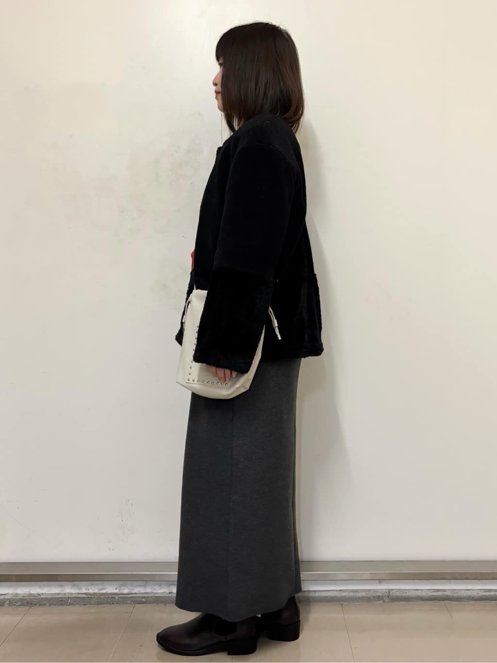 やまさんの「OPAQUE.CLIP｜フェイクボア切替ショートコート」を使ったコーディネート