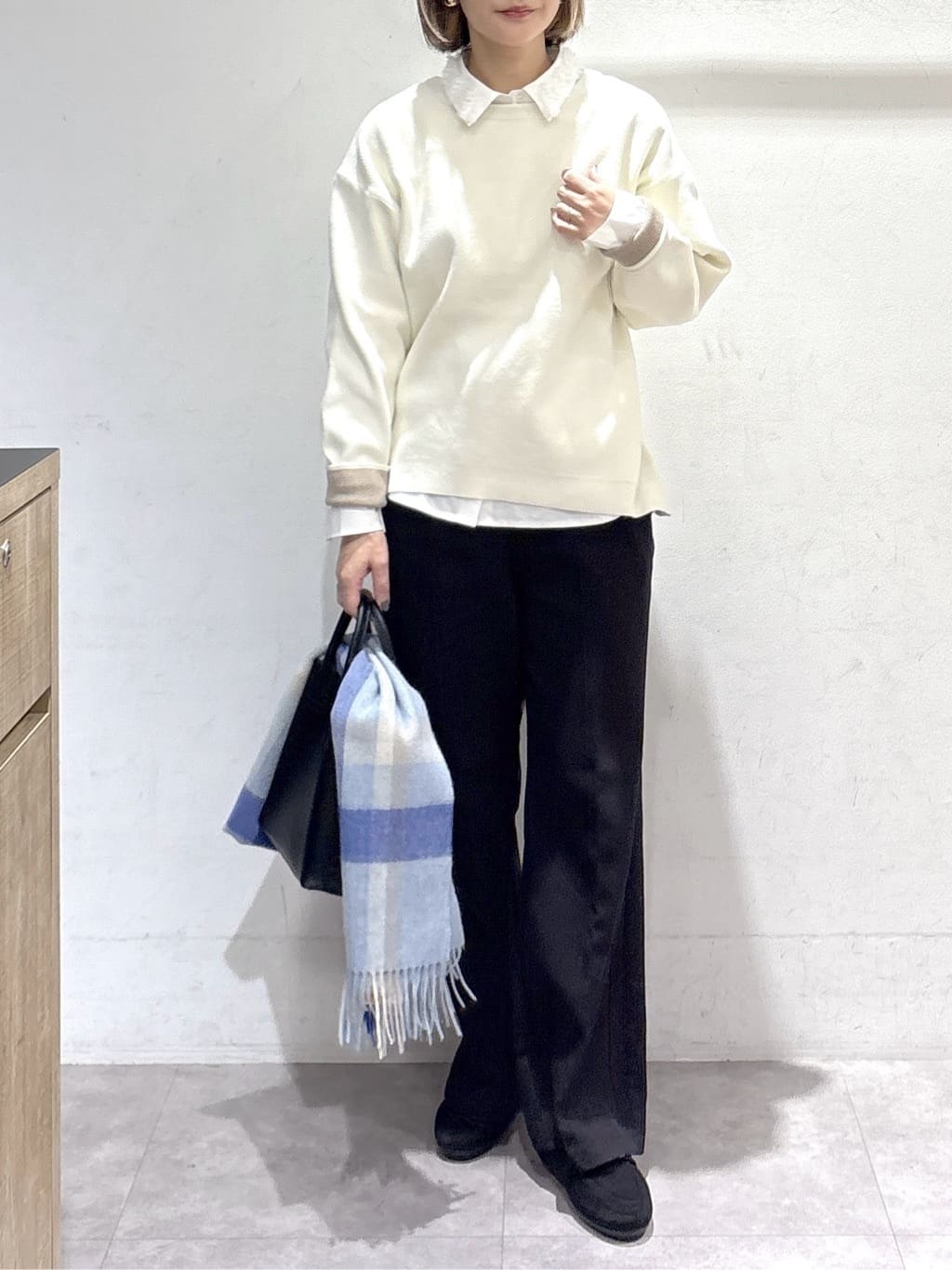 たけねぇさんの「OPAQUE.CLIP｜サイド編地切替ニットトップス／セットアップ対応【洗濯機OK】」を使ったコーディネート