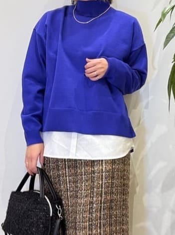 misakiさんの「SHOO･LA･RUE｜【2点セット/洗濯機可/S-LL】着回しがきく もちもちハイネックニット+裾シャツインナー」を使ったコーディネート