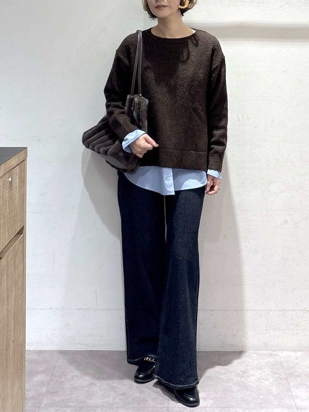 たけねぇさんの「OPAQUE.CLIP｜リラクシークルーネックニット【洗濯機OK】」を使ったコーディネート