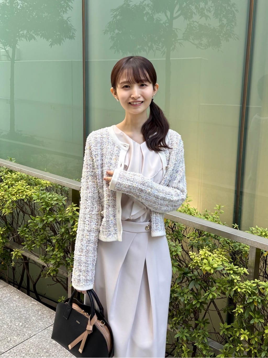 みさかさんの「index｜ファンシーヤーントリミングカーディガン【洗濯機OK】」を使ったコーディネート