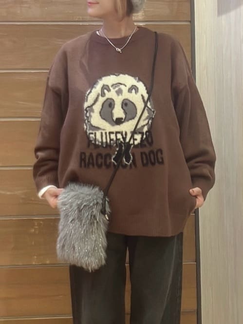 aaamiさんの「SHOO･LA･RUE｜【旭山動物園応援商品】ゆるアニマル ふわふわジャカードニット」を使ったコーディネート