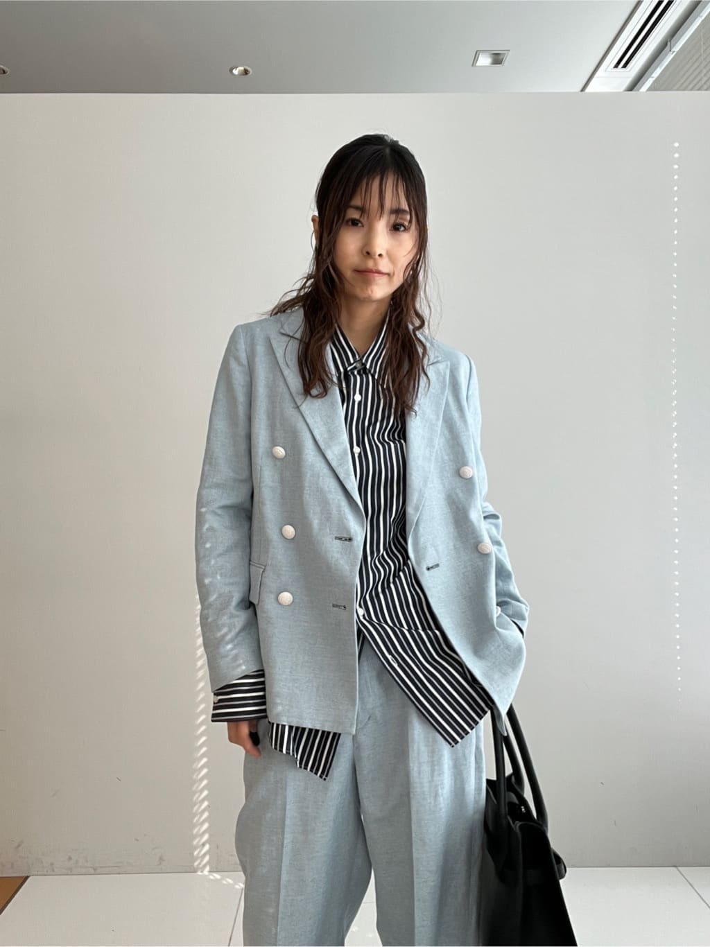 misaさんの「DRESSTERIOR｜【セットアップ可】リネンブレンドダブルブレストジャケット」を使ったコーディネート