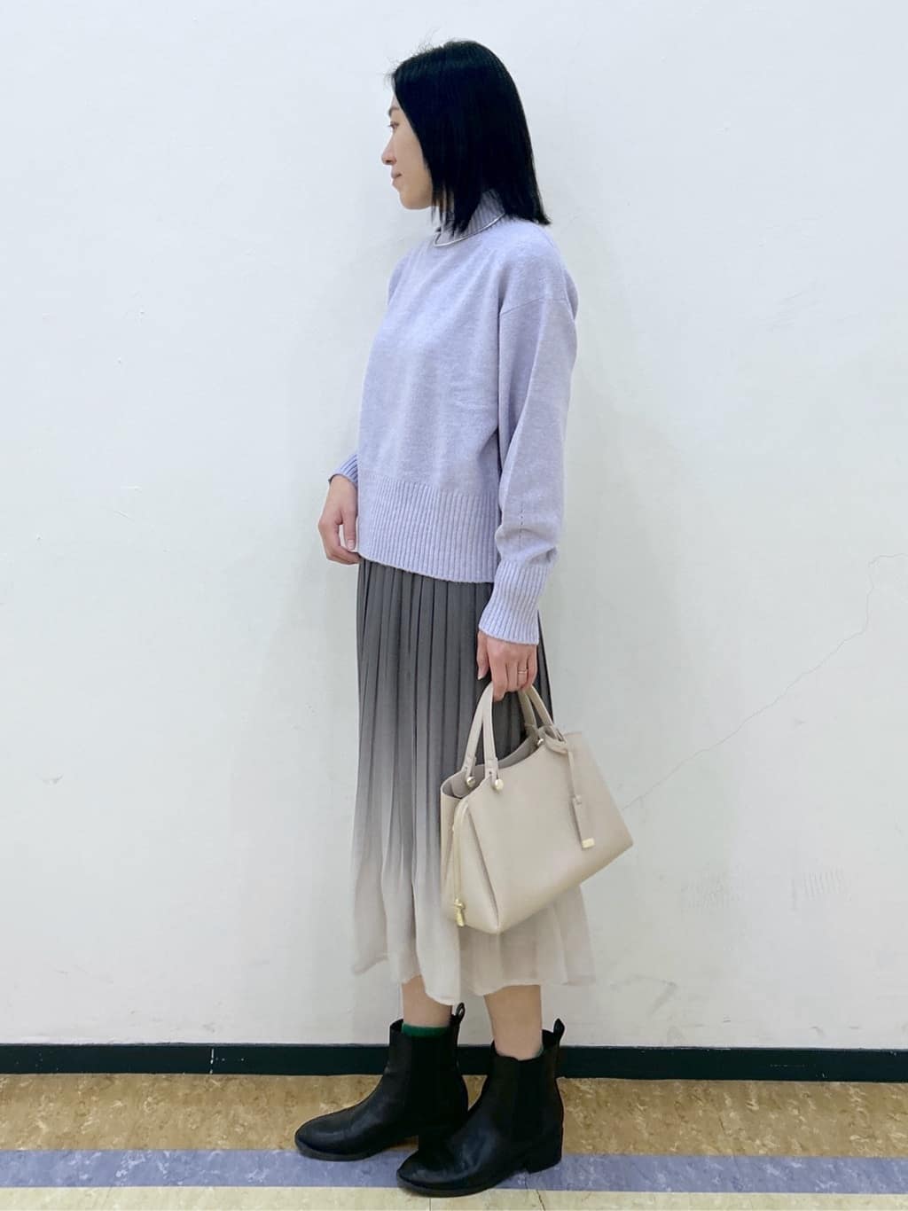 su.さんの「index｜選べる2丈 ハイネックカラーミックスラメニット【洗濯機OK】」を使ったコーディネート