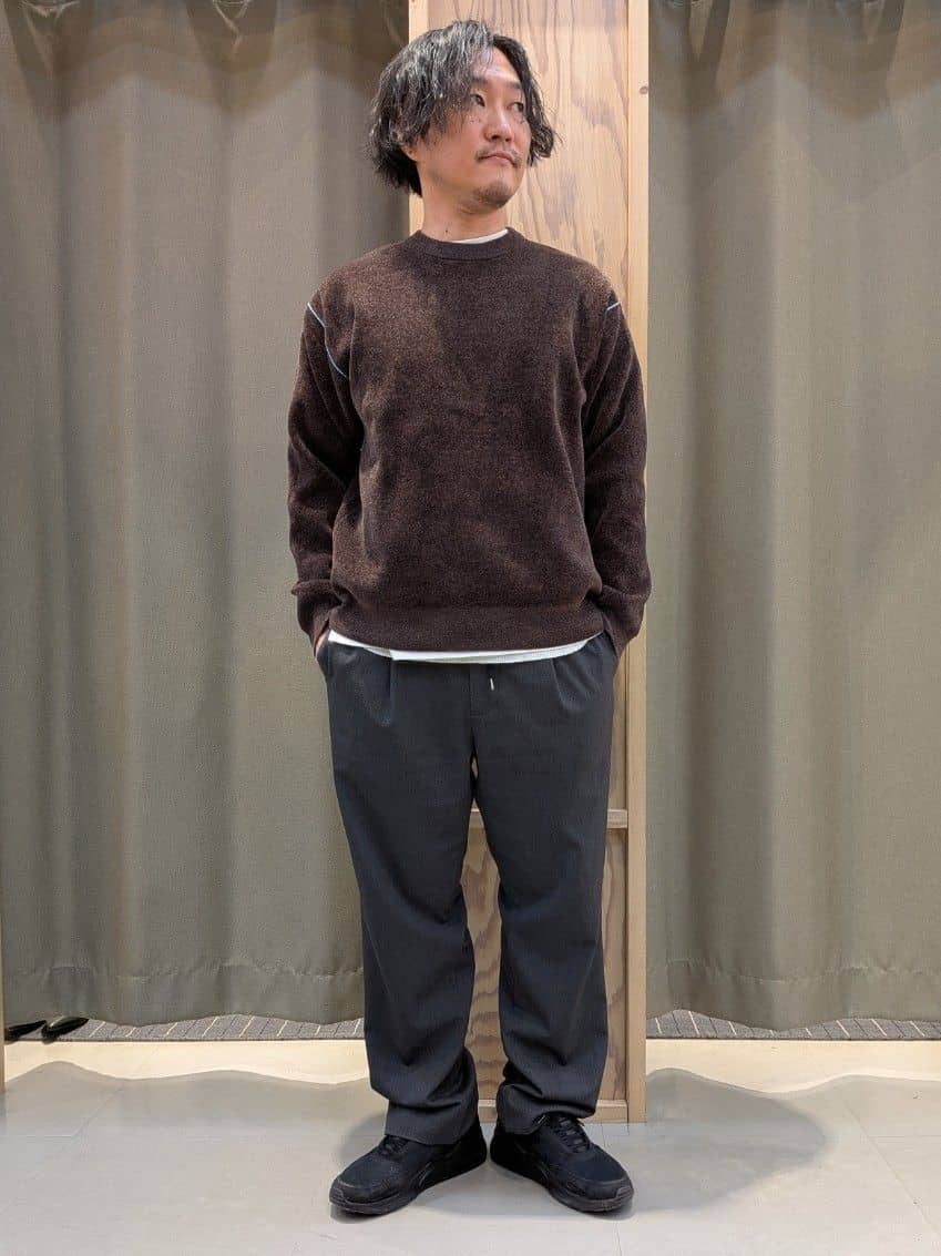 okcさんの「THE SHOP TK｜【包み込まれるような柔らかさ】配色モールニット 洗濯機OK」を使ったコーディネート