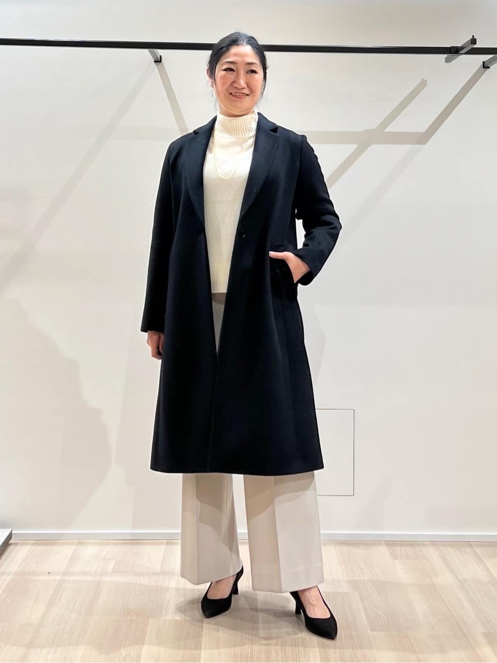 TOMOMIさんの「UNTITLED｜【8色展開/洗える】ウールカシミヤ ハイネックニット」を使ったコーディネート