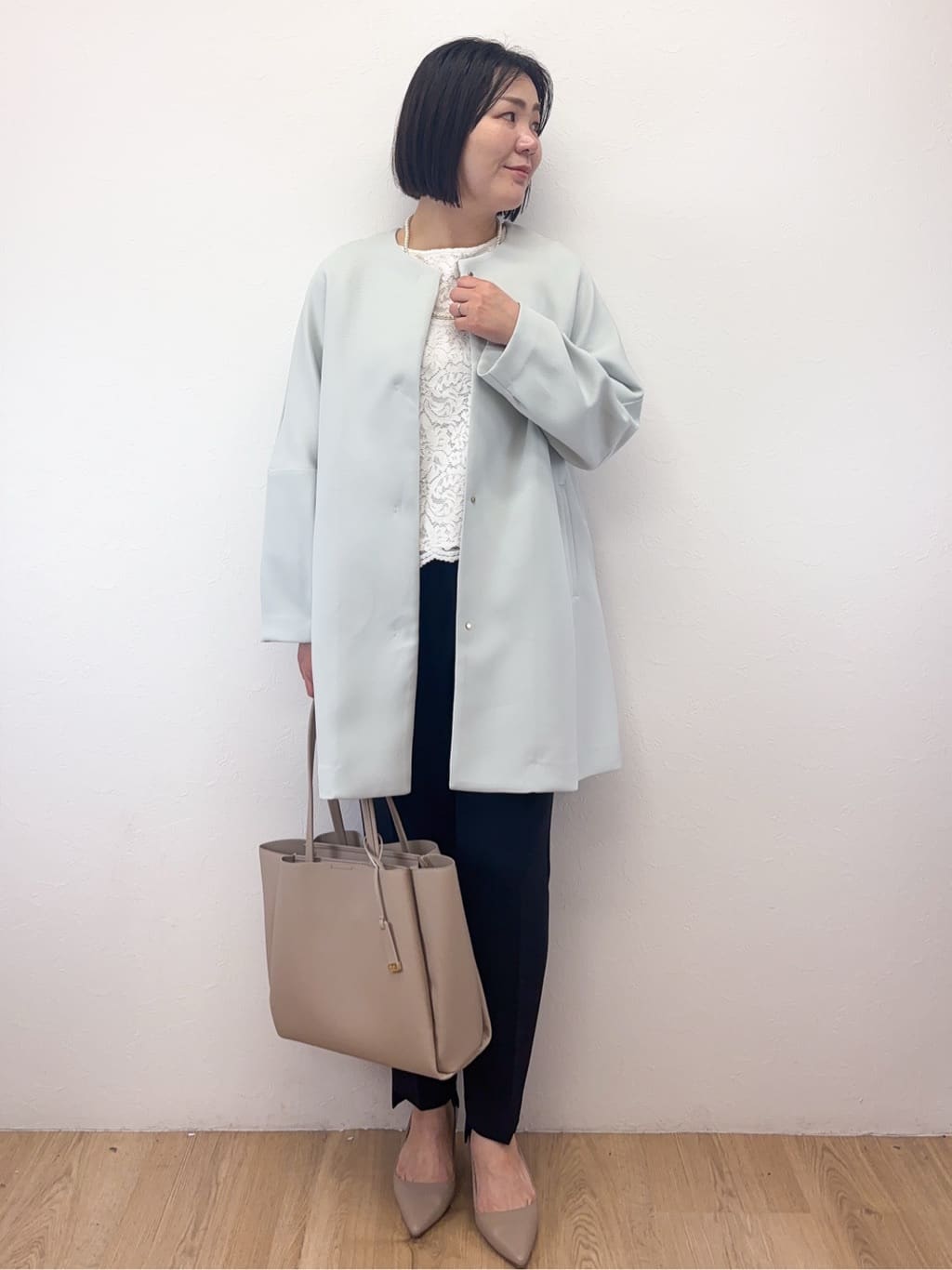 Takeさんの「OPAQUE.CLIP｜《通勤対応》レースブラウス【洗濯機OK】」を使ったコーディネート