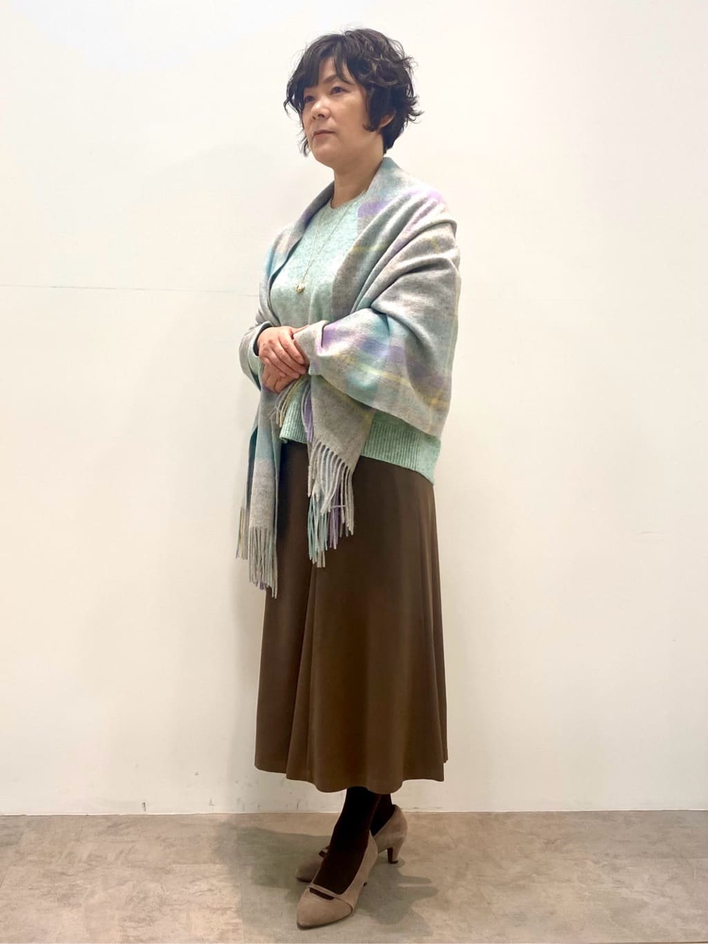 oharaさんの「Reflect｜【通勤】スエードライクフレアスカート」を使ったコーディネート