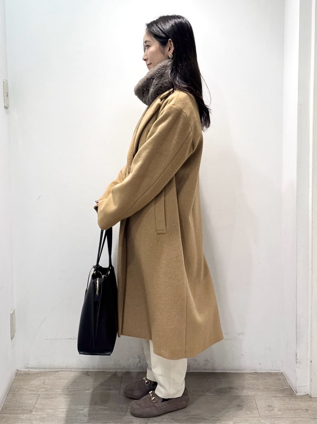 yuicciさんの「OPAQUE.CLIP｜カシミヤブレンドウールチェスターコート」を使ったコーディネート