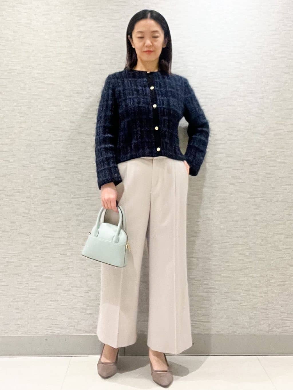 marikoさんの「Reflect｜【お食事会やお出かけに◎】ふんわりジャカード編みカーディガン」を使ったコーディネート