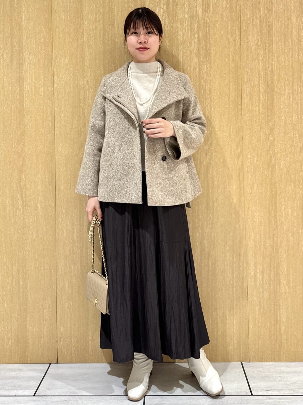 nanaさんの「UNTITLED｜【スタンドカラー/オンオフ使える】クラシカルツイードコート」を使ったコーディネート