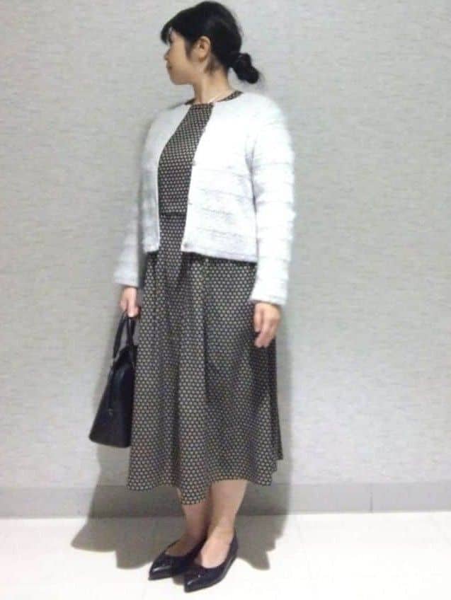 sakoさんの「Reflect｜【お食事会やお出かけに◎】ふんわりジャカード編みカーディガン」を使ったコーディネート