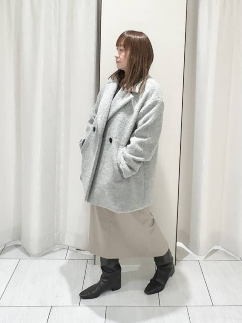 ʏᴜᴋɪᴋᴏさんの「UNTITLED｜【エレガントジャケット/アウター】イタリアンシャギーPコート」を使ったコーディネート